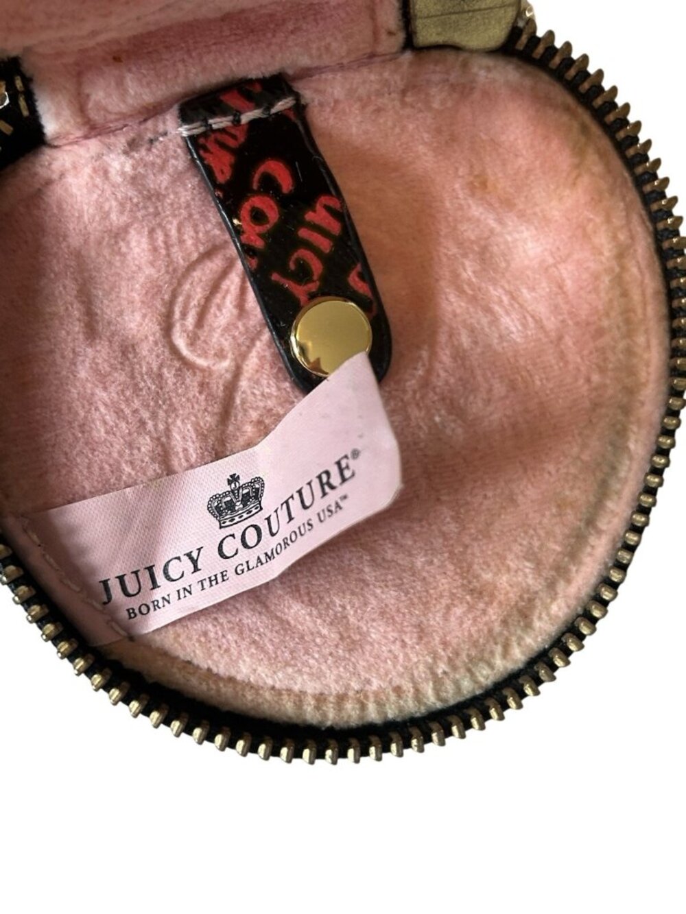Juicy Couture Y2K Mini Backpack Coin Purse Logo Print Neon Trim Black Pink - Picture 8 of 16